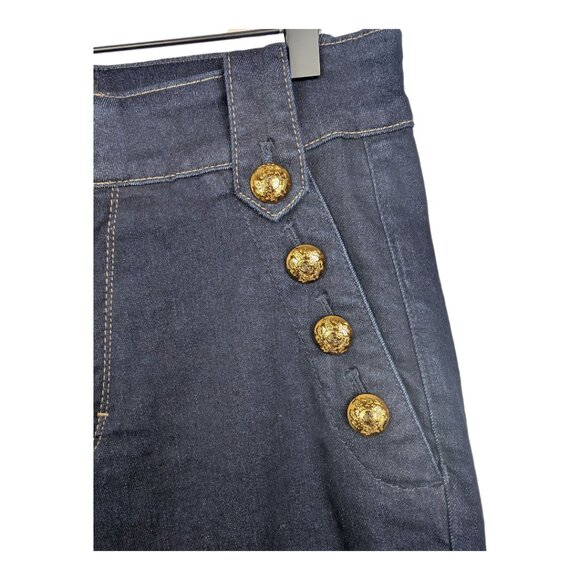 White House Black Market | High-Rise Mariner Wide-Leg Dark Wash Jeans | 10 - Picture 7 of 16